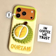 创意立体榴莲支架17promax手机壳1615硅胶14全包式13女 Creative 3D Durian Stand 17promax Phone Case 1615 Silicone 14 Full