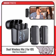 eDSLRs J13 Dual Wireless Lavalier Microphone System for Mobile Phone Lightning Android Type-C Chargi