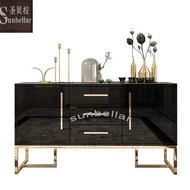 Storage Living Room Cabinets TV Console table with Golden Stainless steel legs Sideboard cabinet in dining room modern