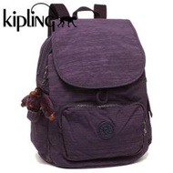 KIPLING CITY PACK S 15641 79W 紫色 後背包 翻蓋 束口 書包 小猴子 LUCI日本代購