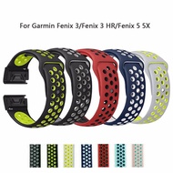 26mm 22mm Soft Silicone Band For Garmin Fenix 3/Fenix 3 HR/Fenix 5 5X Wristband Quick Fit Band Brace