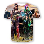 phechion New Men/Women Free Fire Mobile Game 3D Printed Short Sleeve T-Shirt Fashion T Shirt Sport H