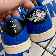 【100%LJR batch】world top quality fragment Travis scott AJ1 low blue men J1s sneakers size4--13 have