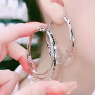 Fashion Three Lives Three Worlds Three-Layer Hoop Earrings Niche Design Exaggerated Large Hoop Elega