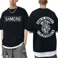 Sons of Anarchy SAMCRO Print T-shirt Hip Hop Rock Short Sleeve Summer Cotton T Shirts