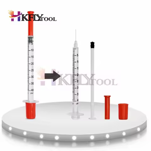 20pcs 1ml Manual Push Syringe Lab Dispensing Supplies 1/2 Inch 30G Gauge Feeding Device 1cc 13mm Str