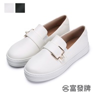 Fufa Shoes [Fufa Brand] Elegant Pearl Broadband Lazy Casual Brand Thick-Soled White Small Women