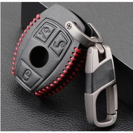 Leather Car Key Shell Key Case Cover For Mercedes Benz C Class W205 E Class W212 A B S Glc Gla Glk Car Accessories