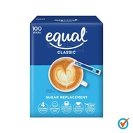 EQUAL CLASSIC 100 sticks, 0 Calorie Sweetener Sticks, Sugar Substitute Equal Sweetener
