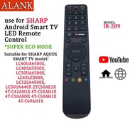 For new  use for SHARP LED Smart Android TV Remote Control UHD IR-289 GB234WJSA GB275WJSA GB289WJSA
