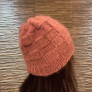 純手工編織毛帽 - 僅此一頂-粉紫色