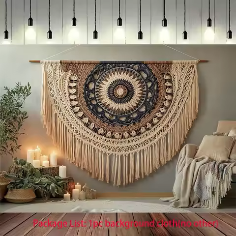 1pc Bohemian Lace Ribbon Polyester fiber banner - Suitable for both indoor and outdoor decoration, B