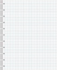 A4 TUL Discbound Grid Filler Paper, 11 Disc Hole Punched Graph Paper , 100Sheets / 200Pages Loose-Leaf Paper, 100gsm White Paper, 8.5'' x 11''