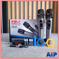 PROPLUS GM-99 ไมค์ลอยคู่ 2.4G ตัวรับเล็ก GM 99 ความถี่ใหม่ กสทช โปรพลัส ใช้ถ่าน AA pro plus GM99 เอไ