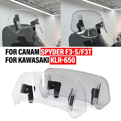FOR CanAm Spyder F3-S/F3T Universal Motorcycle Front Adjustable Extension Windshield For KLR-650 Win