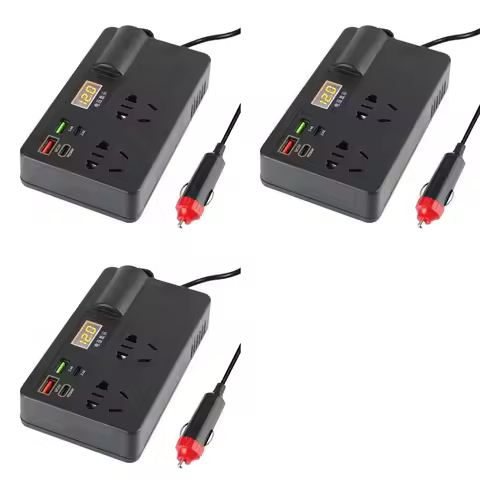 A59X-3X 12V/24V Car Inverter 200W DC To AC 220V With Converter Switch QC 3.0 USB/PD/Type-C Chargers 