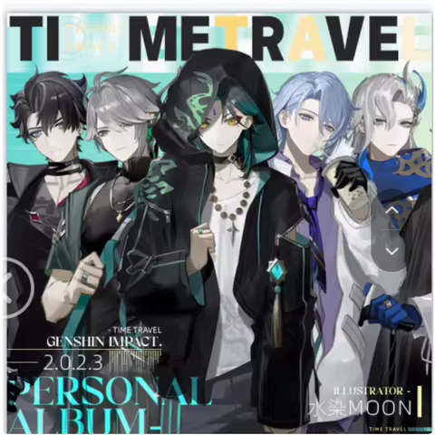 2025 Anime Game Genshin Impact Time Travel Badge Baji Laser Ticket Instant Camera Quicksand Mahjong