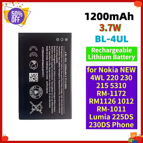 BL-4UL Rechargeable Lithium Battery 1200mAh Replacement Battery for Nokia New RM1126 3310 5310 215 2