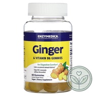 ❤️ Enzymedica, Ginger & Vitamin B6, Lemon Ginger, 60 Gummies One4