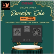 DE&E 87cm Built In Gas Hob S8638S 3G Burners / Dapur Gas S 8638S / Gas Stove / OWN FLEET DELIVERY KU