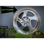 rotiform 14x5.5jj 4x100/114.3 et38 new sport rim johor baru