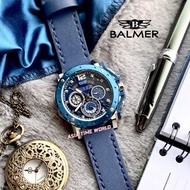 [Original] Balmer 7935G SS-5 Chronograph Sapphire Men's Watch with Blue Dial and Blue Genuine Leathe