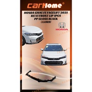HONDA CIVIC FE FACELIFT RS V1 Lip Depan 1PCS PP Hitam Berkilat 2025 | Honda Civic FE RS V1 Front Lip