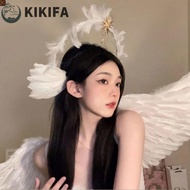 KIKIFA Feather Glory Crown Headband, Glory Shape Dress Up Props Virgin Mary Queen Tiara, Hair Decor 