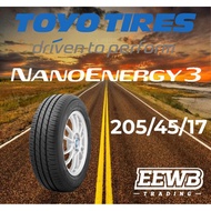 (POSTAGE) 205/45/17 TOYO NANO ENERGY 3 NEW CAR TIRES TYRE TAYAR