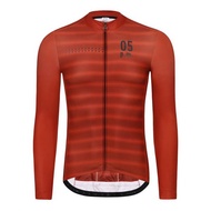 TentangOutdoor Jersey Sepeda SKULL MONTON 05PM MENS Red Long Sleeve - Jersey Sepeda Roadbike - Jerse