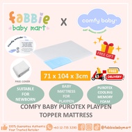 [Fabbie Baby Mart] 🎁⭐FREE GIFT🎁⭐Comfy Baby Purotex Cooling Gel Playpen Topper Mattress- 71 x 104 x 3