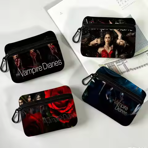 The Vampire Diaries Damon Salvatore Waterproof Oxford Cloth Zipper Wallet Portable Hanging Small Coi