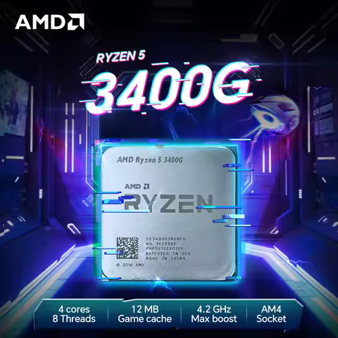 AMD Ryzen 5 3400G 65W 3.7GHz Gaming Processor 12NM L3=4M 4-Core 8-Thread R5 3400G DDR4 Socket AM4 bu
