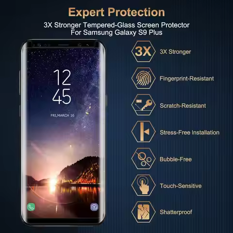 2/4Pcs 3D Curved Four Sides Glue Tempered Glass For Samsung Galaxy S8 +/S9 + Film