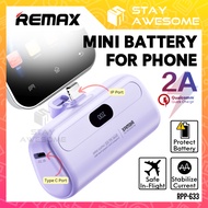 REMAX Pink Purple Cover Mini Portable Capsule Flight Safe 2A Quick Charge Built In IP Port PD Powerbank 5000mAh SARPP633