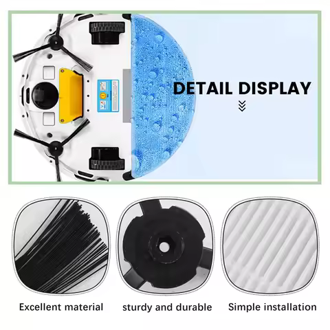 A65Z 6X Side Brush +5X Filter For Lidl Silvercrest SSR 3000 A1 Robotic Vacuum Cleaner Accessories Va