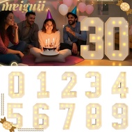 MEIGUII LED Light Balloon, 0-9 Numbers 70cm Giant Birthday Figure, Lighted Numbers Light Up Balloons