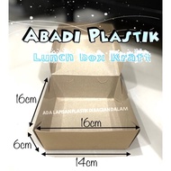 KRAFT BOX/ RICE BOX LAMINATED BOX KRAFT/TAKEAWAY BOX 14X14X6CM