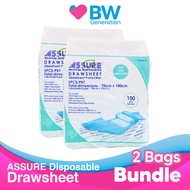 ASSURE	 -  Disposable Adult Drawsheet Diaper 70cmx180cm (5pcs/Bag) [Bundle of 2] - by BW Generation