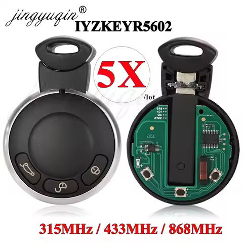 jingyuqin 5pcs KR55WK49333 315/433/868MHz ID46 PCF7953 Remote Car Key for BMW MINI COOPER S ONE D CL