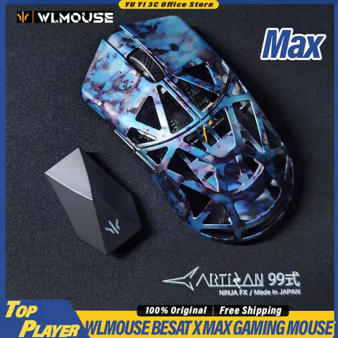 WLMOUSE Beast X Max Gaming Mouse Aluminum-magnesium Alloy Mouse Shell Lightweight PAW3950 HS Version