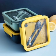 FIH LUNCH BOX BENTO/ TRANSPARENT BENTO LUNCH BOX code 228 includes spoon and chopsticks Size 1100 ML