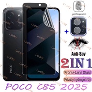 2in1 Privacy hydrogel Soft Front Fil For Poco C85 C75 C 85 c85 POCO C85 PocoC85 5G 4G 2025 Full Cove
