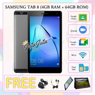 SAMSUNG TAB 8 8"Inch Support Google Meet / Google Class / Zoom Android  Tablet 4G Line 4GB RAM + 64GB ROM With Dual Sim