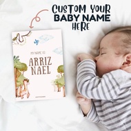 Custom Name 24pcs Baby Monthly Milestone Photo Cards Memory Baby Monthly Growth Anniversary Selfie C
