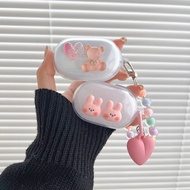 For OPPO Enco Buds TWS Cute Bear Protective Cover For OPPO Enco Buds Earphone Cartoon Love Transparent Protection Case