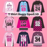 TSHIRT BAGGY BLOUSE JERSEY MUSLIMAH CORAK 5D DESIGN PEREMPUAN NUMBER VIRAL SUKAN ( KAIN JERSI / FULL