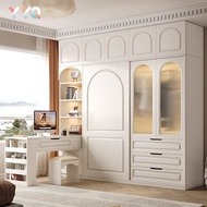 YYQ French Cream Style Wardrobe Sliding Door Wardrobe Large Bedroom Wardrobe Bedroom storage wardrob