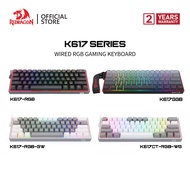 Redragon K617 Fizz 60% Wired RGB Gaming Keyboard, 61 Keys Hot-Swap Compact Mechanical Keyboard Pro D