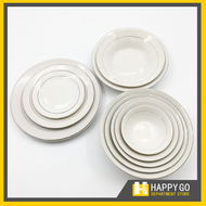 Porcelain Plain Dinnerware Bowl Plate Tray Spoon Dining Modern Classic Design (NOT SET, PER PIECE)